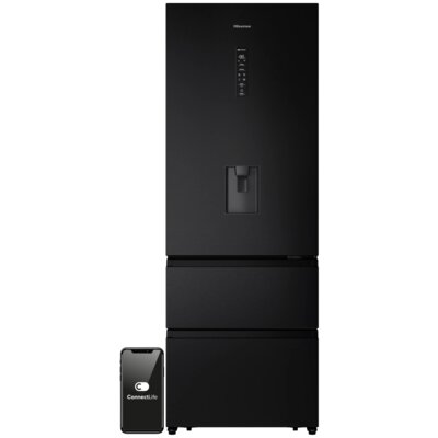 Lodówka HISENSE RT641N4WFE1 3D SkyLine No Frost 200cm Czarna Wi-Fi ConnectLife Metal Tech Cooling