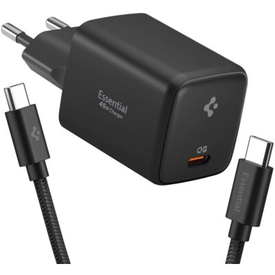 Ładowarka sieciowa SPIGEN Essential EE451EU 45W Czarny ładowarka do telefonu USB-C + kabel