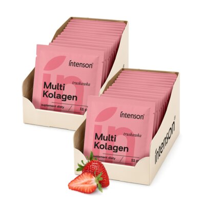 Kolagen INTENSON Multi Truskawkowy (40 x 11 g)