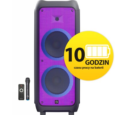 Power Audio MANTA PHANTOM SPK5450, 300W, BT, Bateria 10 godzin, Wejście mikrofonowe i gitarowe, Mikrofon w zestawie