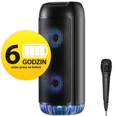 Power Audio MEDIA-TECH PARTYBOX MT3174 40W, Bluetooth, Bateria 4 godziny, Wejście mikrofonowe, Wbudowany korektor dźwięku