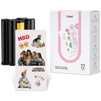 Papier fotograficzny LIENE PixCut S1 4x7" 72 arkuszy + 2 wkłady drukujące