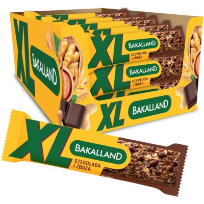 Baton zbożowy BAKALLAND XL Czekoladowy (25 x 55 g)