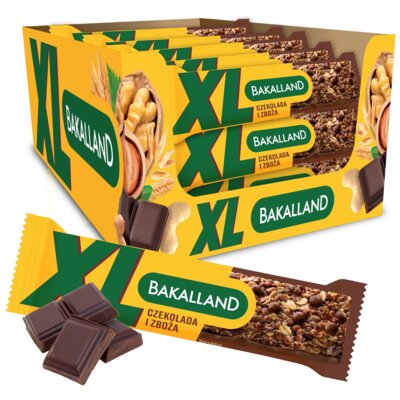 Baton zbożowy BAKALLAND XL Czekoladowy (25 x 55 g)