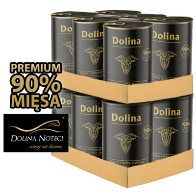 Karma dla psa DOLINA NOTECI Koza i Wołowina 12 x 400 g