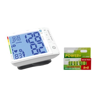 Ciśnieniomierz GÖTZE & JENSEN MD53B1 Biały + Baterie AAA LR3 XLINE DB151 Alkaliczne (10 szt.)