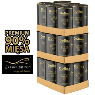 Karma dla psa DOLINA NOTECI Wołowina i Indyk 18 x 400 g