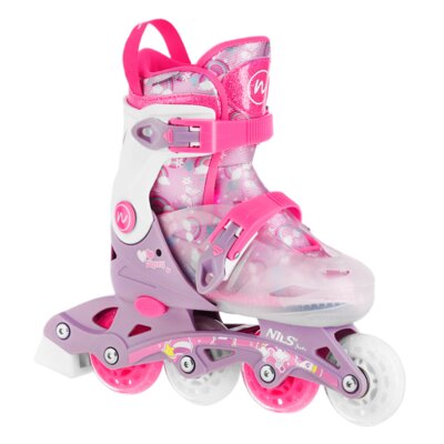Łyżworolki NILS FUN NJ1025 2w1 (rozmiar 31-34) Różowy