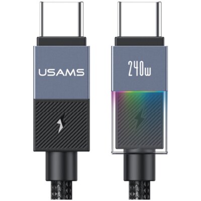 Kabel USB-C - USB-C USAMS SJ777 240W 1.2 m Szary