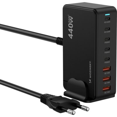 Stacja ładująca WOZINSKY WSL-440 440W GaN QC3 Czarny