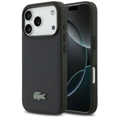 Etui LACOSTE Petit Pique Lacquer Logo MagSafe do Apple iPhone 17 Pro Granatowy