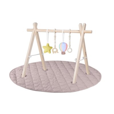 Stojak edukacyjny LIONELO Anis Baby Gym Drewniany + Mata edukacyjna