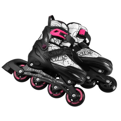 Łyżworolki NILS EXTREME NH10907 4w1 (rozmiar 39-42) Czarno-różowy