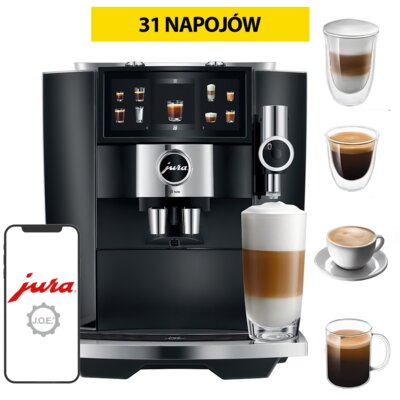 Ekspres JURA J8 Twin EA Diamond Black (EA) (PODWÓJNY ZBIORNIK I MŁYNEK) z systemem Sweet Foam