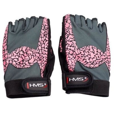Rękawice fitness HMS RST03 (rozmiar S) Różowo-szary