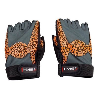 Rękawice fitness HMS RST03 (rozmiar S) Pomarańczowo-szary
