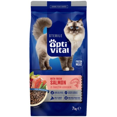 Karma dla kotów OPTIVITAL Łosoś 7 kg