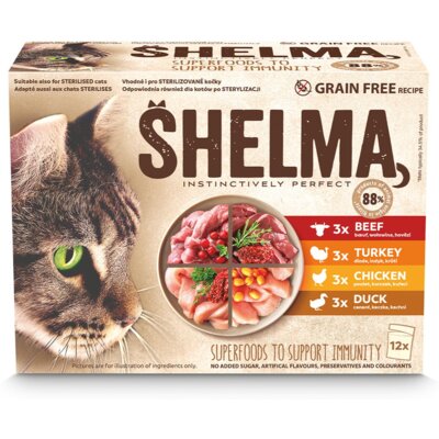 Karma dla kota SHELMA Mix Smaków 12 x 85 g