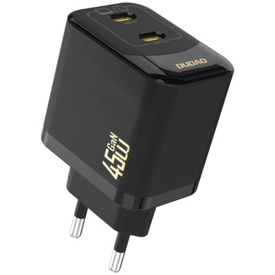 Ładowarka sieciowa DUDAO A28PEU 45W GaN Czarny ładowarka do telefonu 2 x USB-C