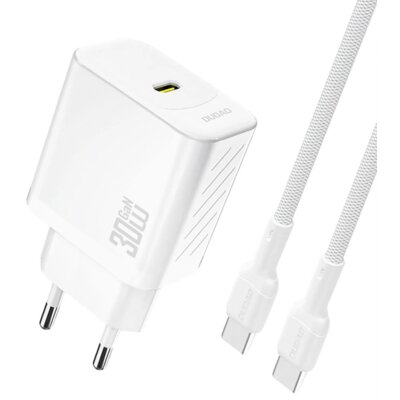 Ładowarka sieciowa DUDAO A27PCEU 30W GaN Biały ładowarka do telefonu USB-C z kablem USB-C