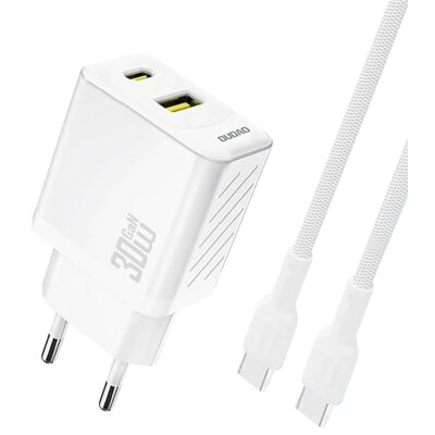 Ładowarka sieciowa DUDAO A27TCEU 30W GaN Biały ładowarka do telefonu USB-A, USB-C z kablem USB-C