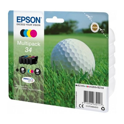Zestaw tuszów EPSON T3466 Czarny 6.1 ml, Błękitny 4.2 ml, Purpurowy 4.2 ml, Żółty 4.2 ml C13T34664010