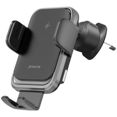 Uchwyt na telefon i smartfon PROOVE WHNC15002005 Nitro Charge 15W Czarno-szary uchwyt samochodowy na kratkę nawiewu