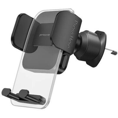 Uchwyt na telefon i smartfon PROOVE Crystal Clamp Plus Air Outlet Czarny uchwyt samochodowy na kratkę nawiewu