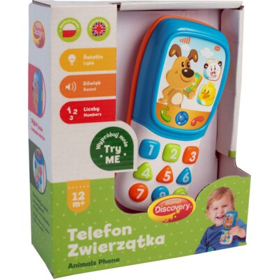 Zabawka interaktywna DUMEL Językowa dla najmłodszych Telefon Zwierzątka DD 42667