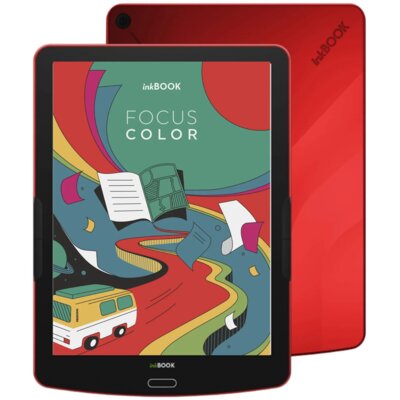 Czytnik e-booków INKBOOK Focus Color 7.8", Podświetlany ekran, Wi-Fi Czerwony