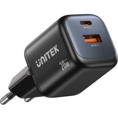 Ładowarka sieciowa UNITEK Zeno P1128ABK01-EU 20W GaN Czarny