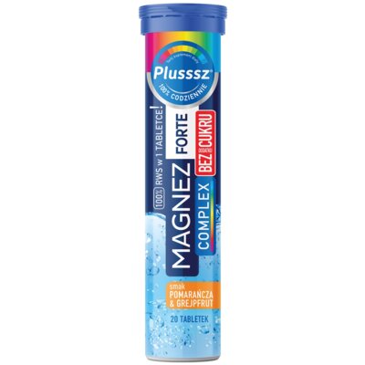 Magnez PLUSSSZ Forte Complex Pomarańcza-grejpfrut (20 tabletek)