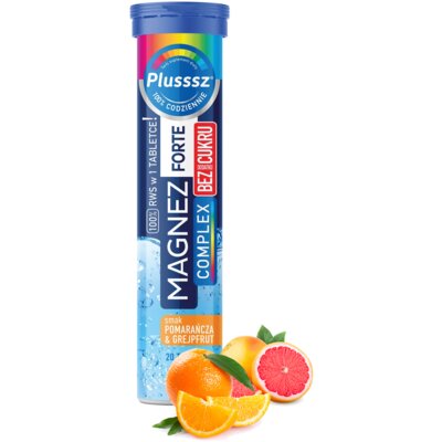Magnez PLUSSSZ Forte Complex Pomarańcza-grejpfrut (20 tabletek)