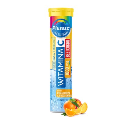 Witamina C PLUSSSZ Pomarańcza-brzoskwinia (20 tabletek)