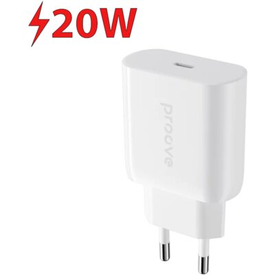 Ładowarka sieciowa PROOVE Rapid 20W Biały ładowarka do telefonu USB-C