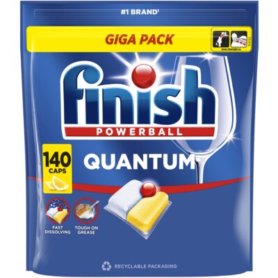Kapsułki do zmywarki FINISH Powerball Quantum All in 1 Lemon - 140 szt.