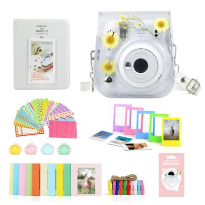 Zestaw akcesoriów LOVEINSTANT 8w1 do FUJIFILM Instax Mini 11 Przezroczysty Rumianki