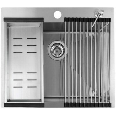 Zlewozmywak jednokomorowy LAVEO Malawi SLMA010D Inox 50x58 + akcesoria