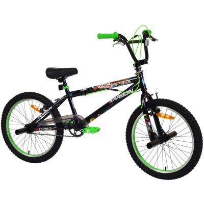 Rower dziecięcy KARBON Stickerboomb BMX 20 Czarno-zielony Wzrost: 120-135 cm Wiek: 6 lat