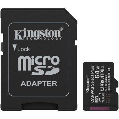 Karta pamięci KINGSTON Canvas Select Plus Gen3 microSDXC 64GB + Adapter