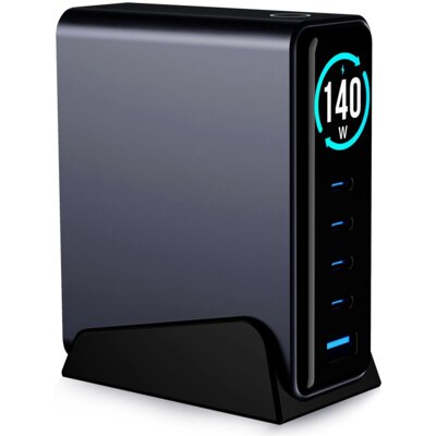 Stacja ładująca 3MK Lumin GaN 3 140W Czarny ładowarka do telefonu USB, USB-C