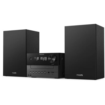 Wieża PHILIPS TAM3505M2/12 Czarna, Odtw.CD, BT, Tuner DAB+, FM, Wejście USB, 2-drożny system głośnikowy Bass Reflex