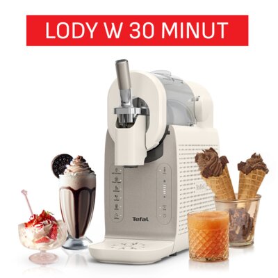 Maszynka do lodów TEFAL Freezi IG803AE0 lody włoskie w 30 minut aplikacja z przepisami
