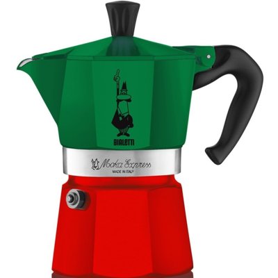 Kawiarka BIALETTI Moka Express Italia 6 TZ Zielono-czerwony 240 ml