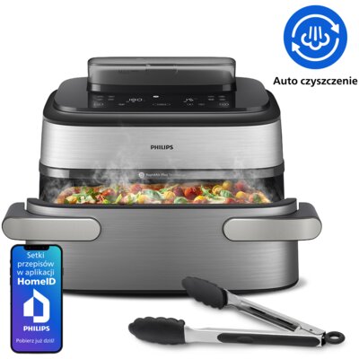Air Fryer Frytkownica beztłuszczowa PHILIPS NA565/02 Ovi Ultra Megabasket z funkcją Steamfry, pary, auto czyszczenie