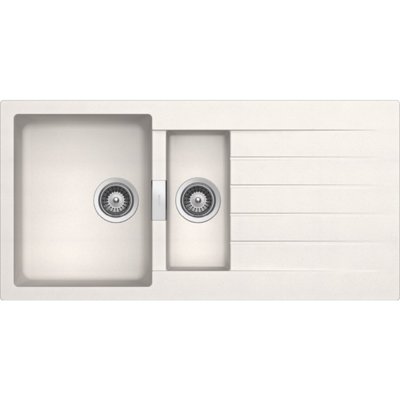 Zlewozmywak półtorakomorowy z ociekaczem SCHOCK Signus D-150 Biały polarny 50x100