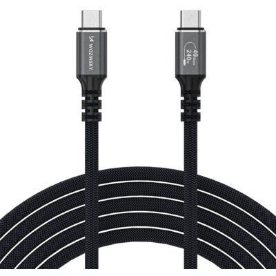 Kabel USB-C - USB4 WOZINSKY WPS-UY41S 4K 240W 1 m Czarny