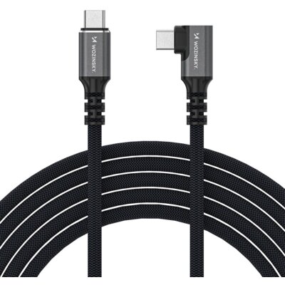 Kabel kątowy USB-C - USB-C WOZINSKY WPS1-UY41S USB4 240W 1.5 m Czarny