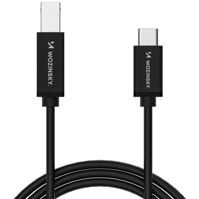 Kabel USB-B - USB-C WOZINSKY WKDDY2S 2m Czarny