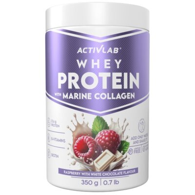 Odżywka białkowa ACTIVLAB Whey Protein Marine Collagen Malina z białą czekoladą (350 g)